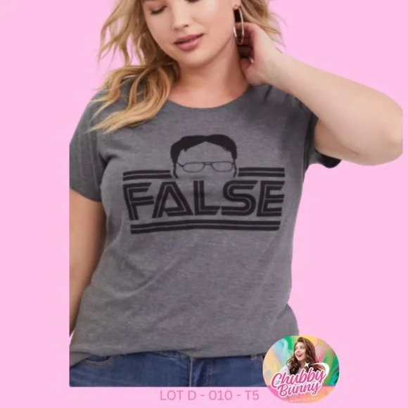 Torrid “The Office” False Crew Tee Dark Grey Size 5 Graphic - Picture 3 of 6